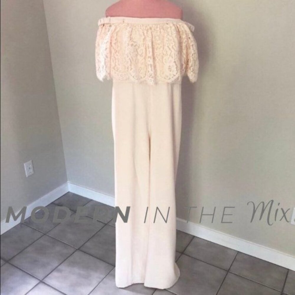 BHLDN Theia Mila Jumpsuit in Ballet Slipper Pink Size 8 EUC - Picture 6 of 7